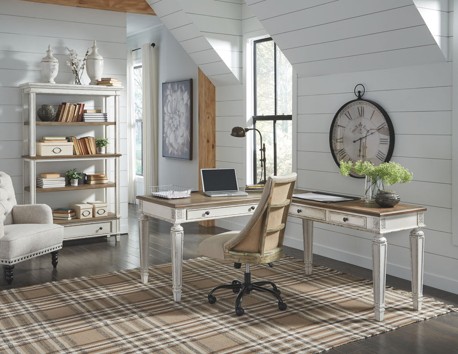 Realyn - Home Office L Shaped Desk - White / Brown – Computer Desks by Signature Design by Ashley® at Furniture Wholesale Plus , Nashville furniture store
