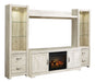 Bellaby - Entertainment Center - TV Stand With Faux Firebrick Fireplace Insert - Whitewash – Entertainment Centers by Signature Design by Ashley® at Furniture Wholesale Plus , Nashville furniture store