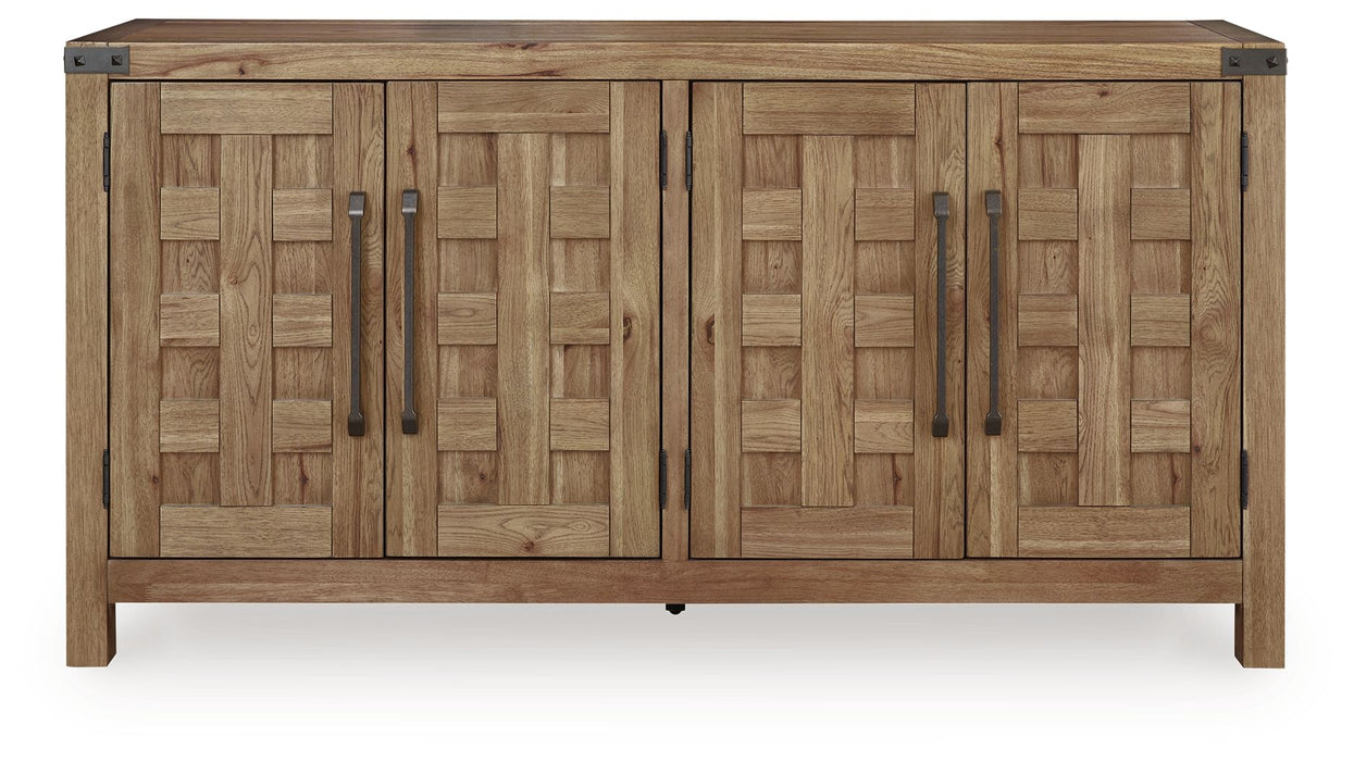 Ridgester - Dining Room Server - Light Brown – Servers by Benchcraft® at Furniture Wholesale Plus , Nashville furniture store