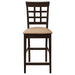 Gabriel - Lattice Back Counter Chair (Set of 2) - Cappuccino - Premium Stool Sets from CoasterEveryday - Just $239! Shop now at Furniture Wholesale Plus  We are the best furniture store in Nashville, Hendersonville, Goodlettsville, Madison, Antioch, Mount Juliet, Lebanon, Gallatin, Springfield, Murfreesboro, Franklin, Brentwood