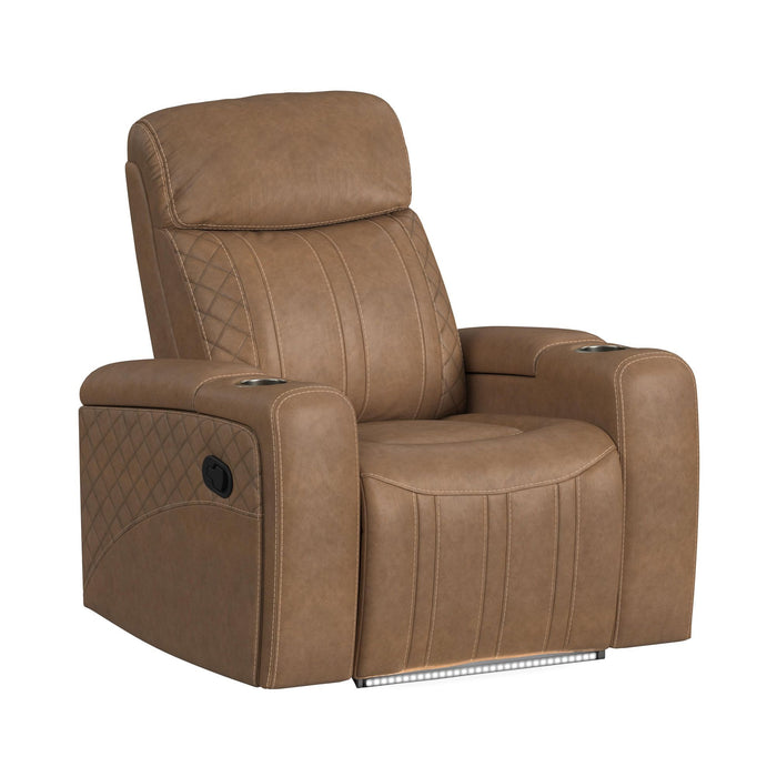Side Kick - Recliner With Cupholders And White Led Light - Simba Saddle – Reclining Chairs by Elements International at Furniture Wholesale Plus , Nashville furniture store