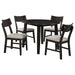Catley - 5 Piece Round Drop Leaf Dining Table Set - Dark Coffee – 5 Piece Dining Room Sets by Coaster Fine Furniture at Furniture Wholesale Plus , Nashville furniture store