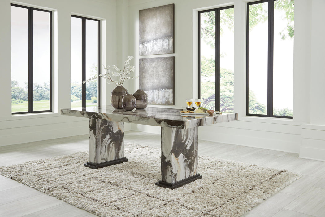 Jeshina - Dining Table - Dark Brown / Beige – Dining Tables by Signature Design by Ashley® at Furniture Wholesale Plus , Nashville furniture store