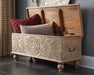 Fossil Ridge - Storage Bench - Beige – Storage Benches by Signature Design by Ashley® at Furniture Wholesale Plus , Nashville furniture store