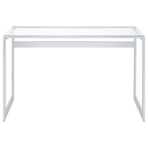Hartford - Glass Top Writing Desk - Chrome - Premium Writing Desks from CoasterEssence - Just $269! Shop now at Furniture Wholesale Plus  We are the best furniture store in Nashville, Hendersonville, Goodlettsville, Madison, Antioch, Mount Juliet, Lebanon, Gallatin, Springfield, Murfreesboro, Franklin, Brentwood