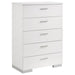 Felicity - 5-Drawer Bedroom Chest - White High Gloss – Accent Chests by CoasterEssence at Furniture Wholesale Plus , Nashville furniture store