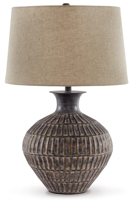 Magan - Metal Table Lamp  - Antique Bronze Finish – Table Lamps by Signature Design by Ashley® at Furniture Wholesale Plus , Nashville furniture store