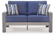 Half Moon Beach - Loveseat With Cushion - Blue / Gray – Loveseats by Signature Design by Ashley® at Furniture Wholesale Plus , Nashville furniture store