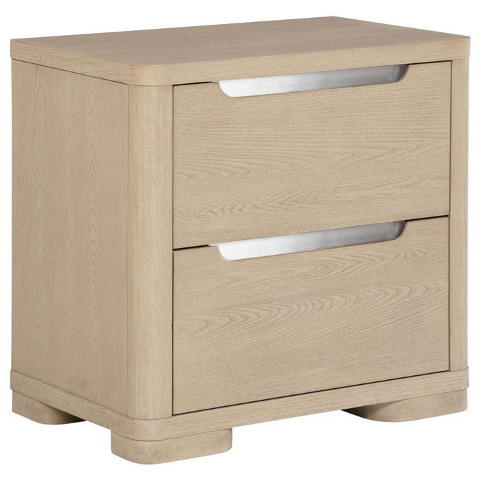 Ladera - 2-Drawer Nightstand Bedside Table - Light Elm – Accent Nightstands by Coaster Fine Furniture at Furniture Wholesale Plus , Nashville furniture store