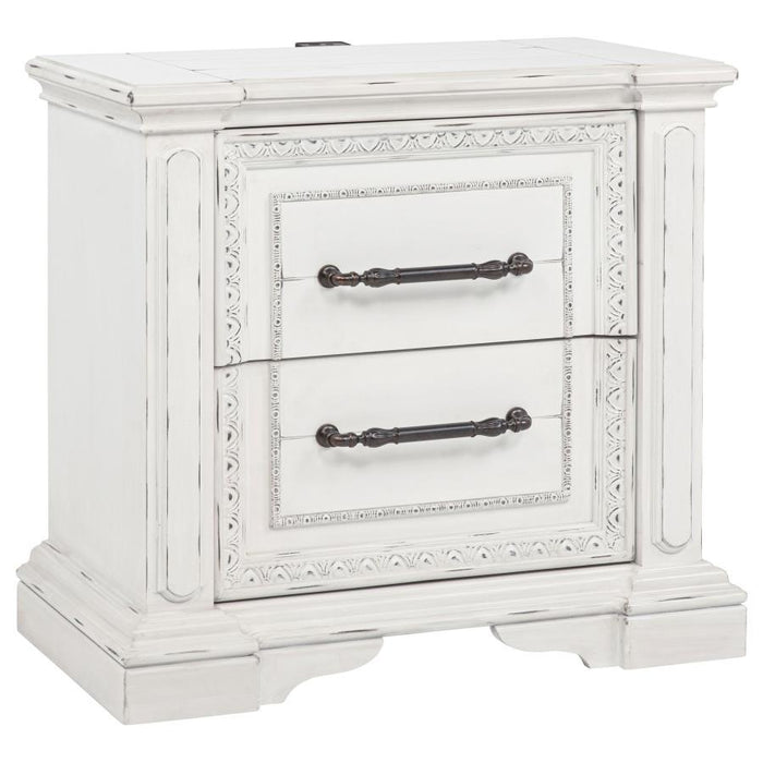 Mckinney - 2-Drawer Nightstand With Dual USB - Vintage White – Nightstands w/ Charging Stations by Coaster Fine Furniture at Furniture Wholesale Plus , Nashville furniture store