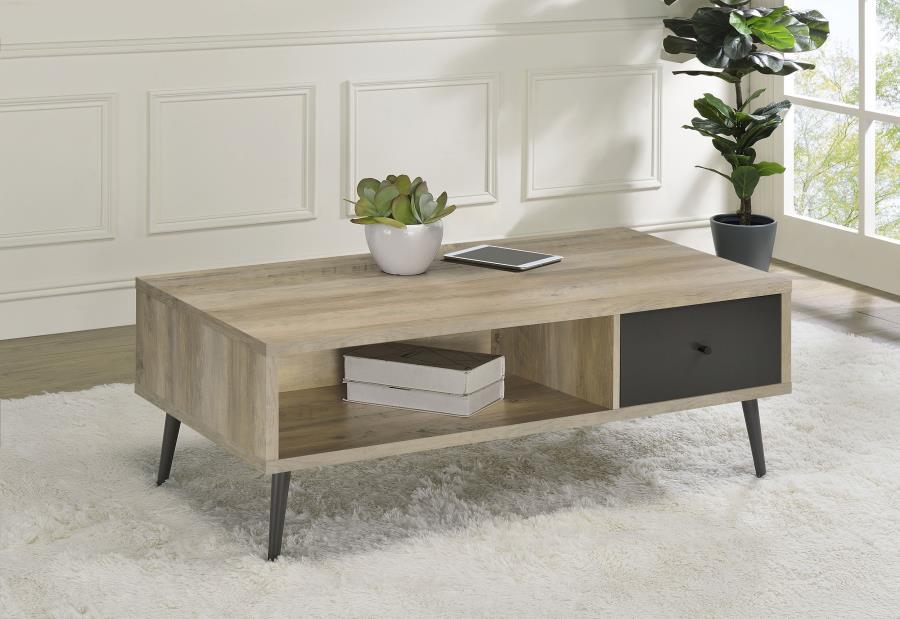 Welsh - 1-Drawer Engineered Wood Coffee Table Antique Pine - Distressed Pine – Coffee Tables by Coaster Fine Furniture at Furniture Wholesale Plus , Nashville furniture store