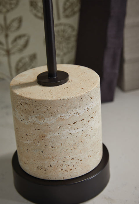 Vinmour - Metal Desk Lamp - Brown / Beige – Table Lamps by Signature Design by Ashley® at Furniture Wholesale Plus , Nashville furniture store