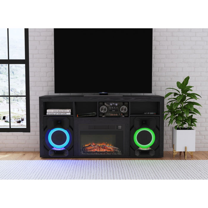 St. Cloud - Fireplace With Sound System - Black – Fireplaces by Elements International at Furniture Wholesale Plus , Nashville furniture store