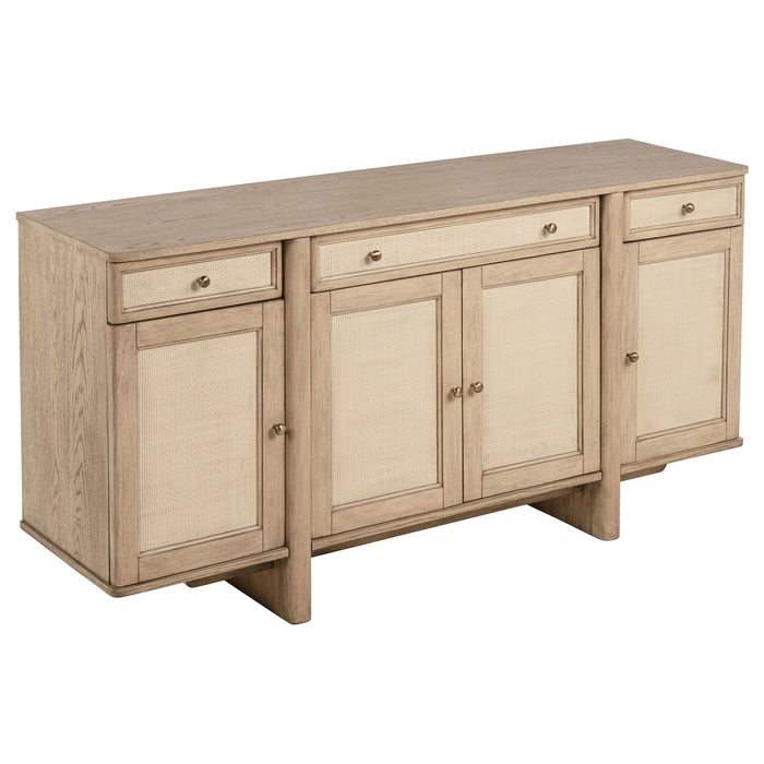 Kailani - 4-Door Cane Sideboard Buffet Cabinet - Beige Oak – Buffets by Coaster Fine Furniture at Furniture Wholesale Plus , Nashville furniture store