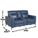 Sansa - Dual Power Reclining Loveseat With Console - Blue – Reclining Loveseats by Steve Silver Furniture at Furniture Wholesale Plus , Nashville furniture store