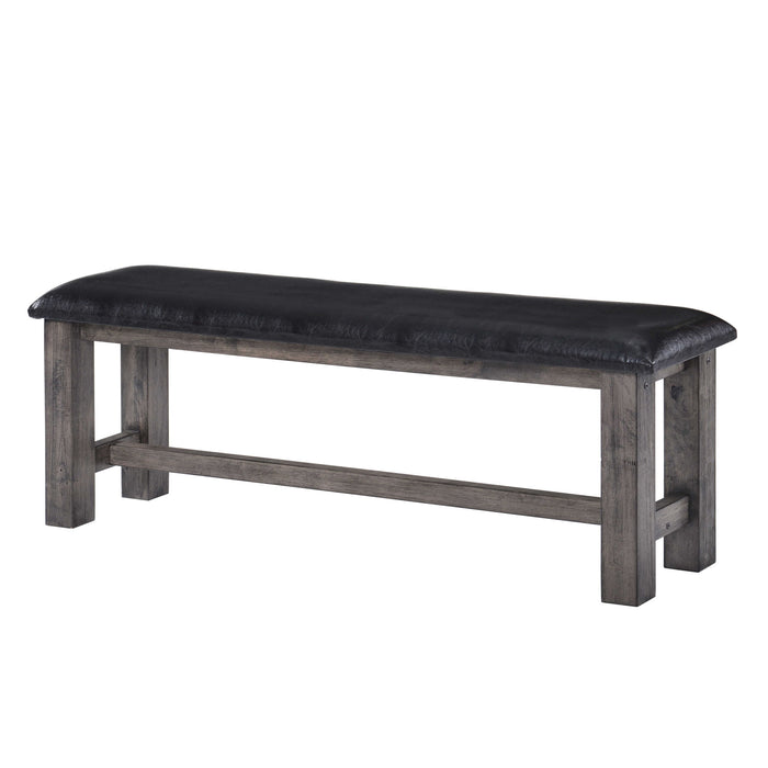 Nathan - Bench With PU Padded Seat - Gray Oak – Upholstered Benches by Elements International at Furniture Wholesale Plus , Nashville furniture store