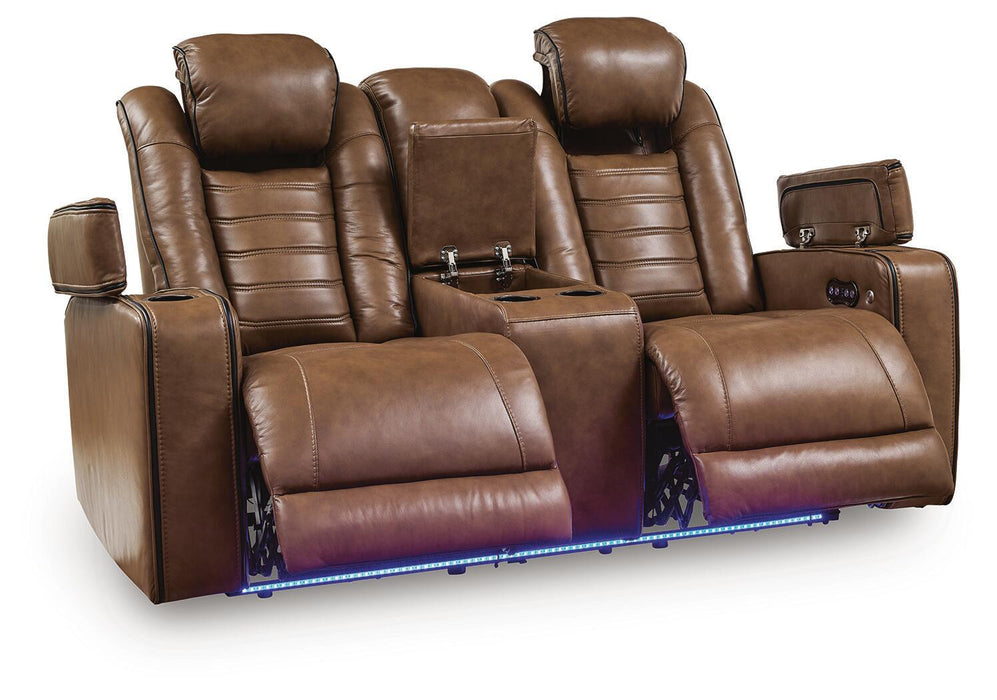 Gruaro - Power Reclining Loveseat With Console / Adjustable Headrest - Amber – Reclining Loveseats by Signature Design by Ashley® at Furniture Wholesale Plus , Nashville furniture store