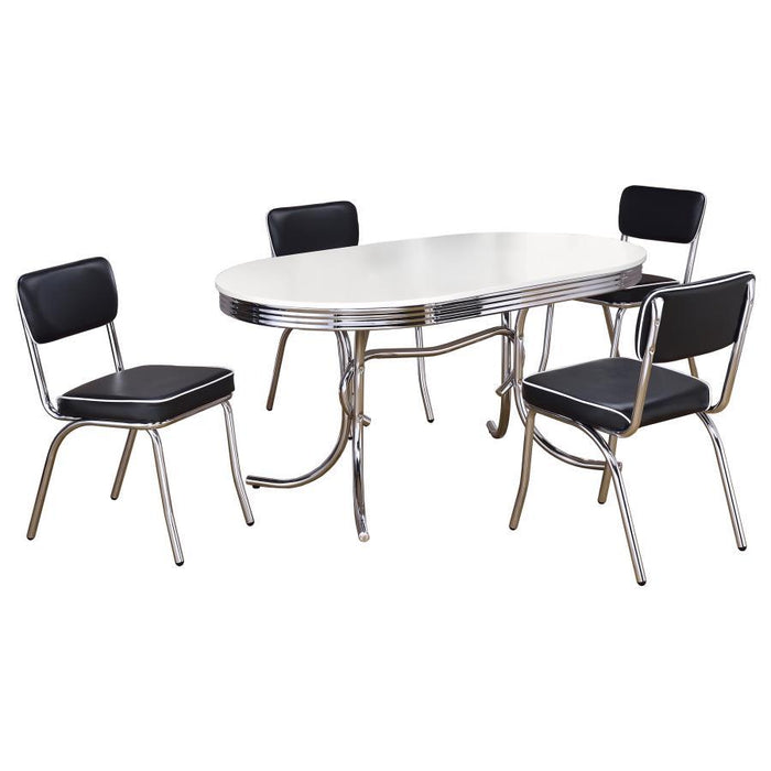 Retro - Oval Dining Table Set - Premium 5 Piece Dining Room Sets from CoasterEveryday - Just $839! Shop now at Furniture Wholesale Plus  We are the best furniture store in Nashville, Hendersonville, Goodlettsville, Madison, Antioch, Mount Juliet, Lebanon, Gallatin, Springfield, Murfreesboro, Franklin, Brentwood