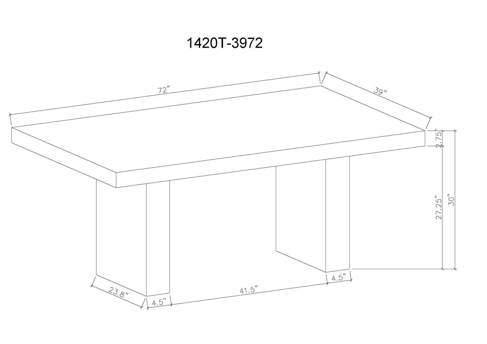 Vega - Faux Marble Dining Table - White / Black – Dining Tables by Crown Mark at Furniture Wholesale Plus , Nashville furniture store