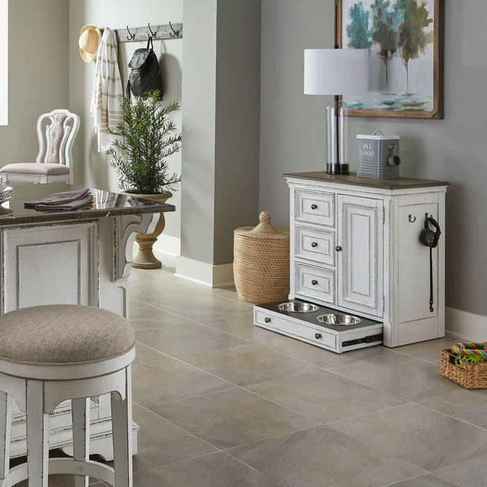 Magnolia Manor - Pet Feeder Cabinet - Antique White – Feeder Cabinets by Liberty Furniture at Furniture Wholesale Plus , Nashville furniture store