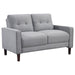 Bowen - Upholstered Track Arm Tufted Loveseat – Stationary Loveseats by Coaster Fine Furniture at Furniture Wholesale Plus , Nashville furniture store