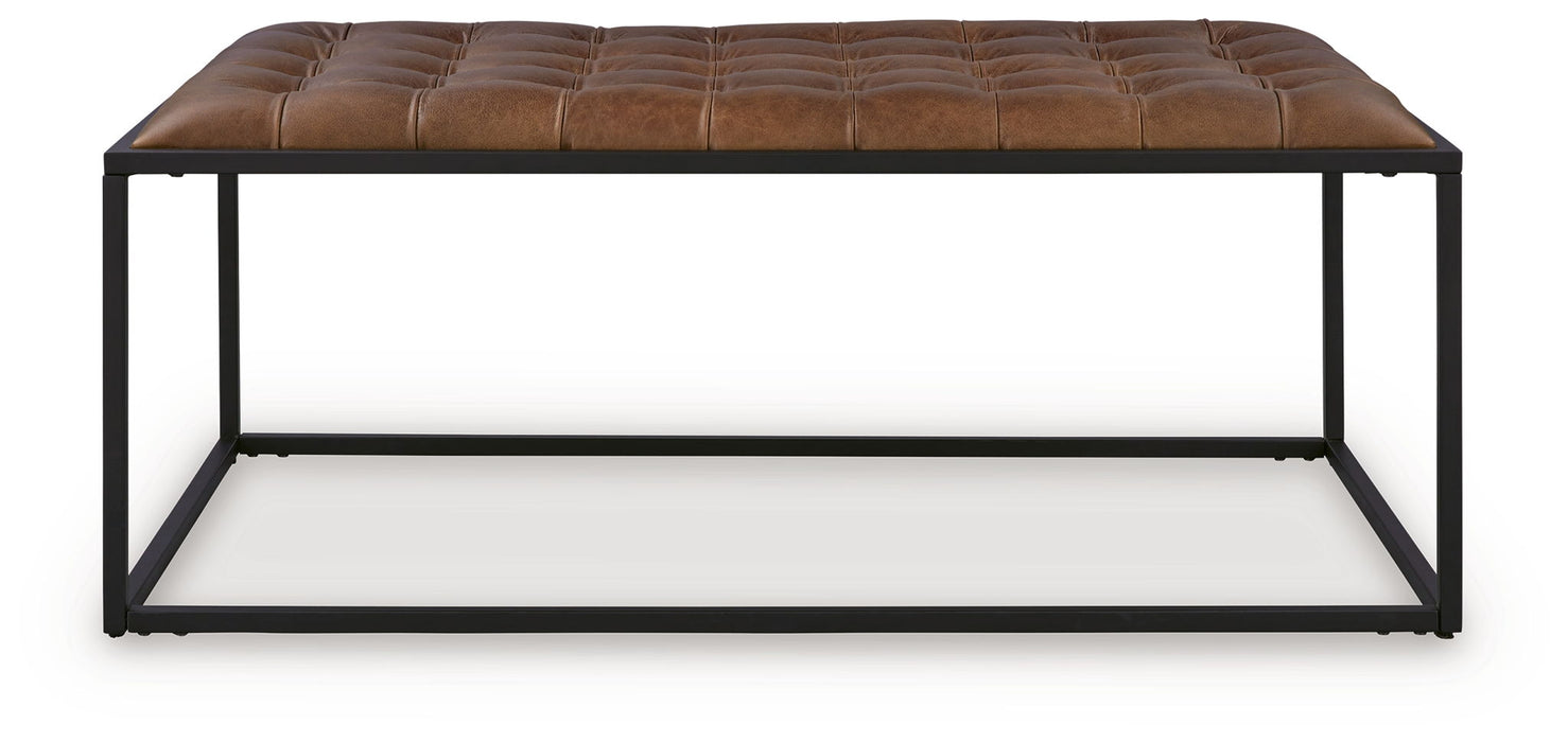 Junsor - Cocktail Ottoman - Brown / Black – Coffee Table Ottomans by Signature Design by Ashley® at Furniture Wholesale Plus , Nashville furniture store