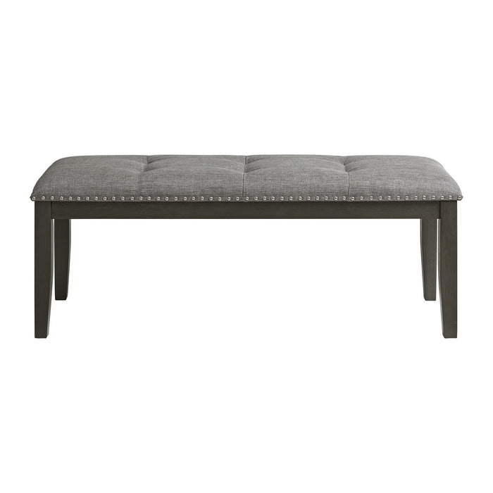 Everdeen - Bench With Gray Fabric and Nail Heads - Charcoal – Upholstered Benches by Elements International at Furniture Wholesale Plus , Nashville furniture store