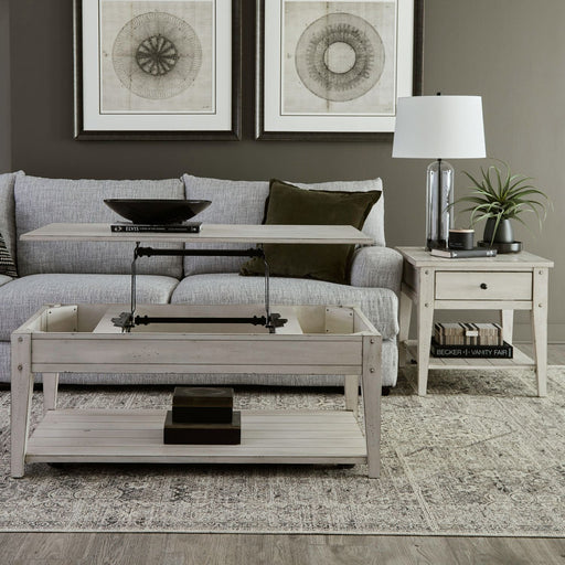 Lake House - Optional 3 Piece Set - Weathered White – Table Sets by Liberty Furniture at Furniture Wholesale Plus , Nashville furniture store