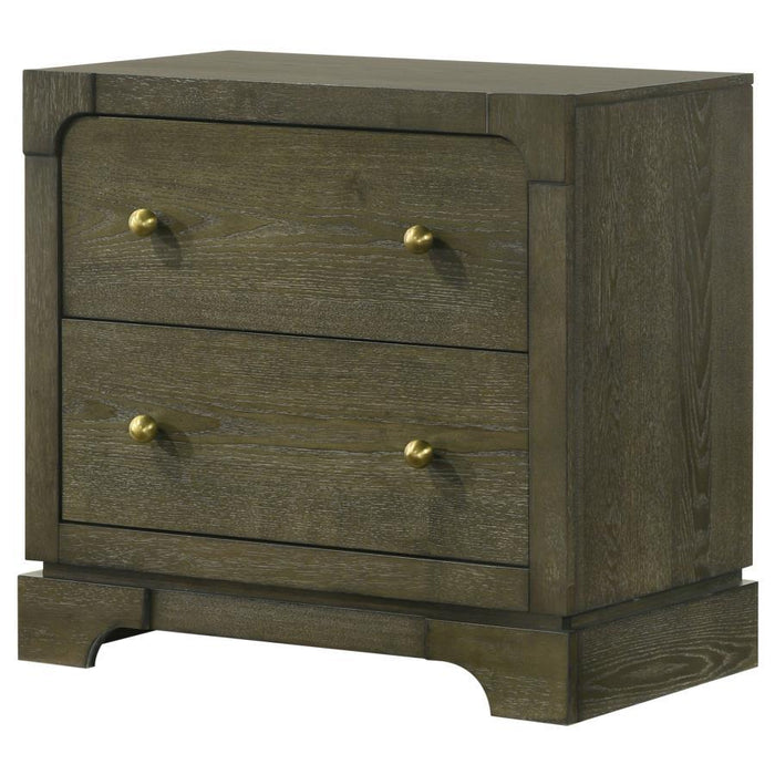 Gran Park - 2-Drawer Nightstand Bedside Table - Dark Cocoa – Nightstands w/ Charging Stations by Coaster Fine Furniture at Furniture Wholesale Plus , Nashville furniture store