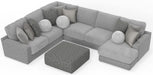 Canyon - 4 Piece Sectional With Cuddler Seat Cushions, Included Accent Pillows And Cocktail Ottoman (Right Side Facing Chaise) - Platinum – 2 Piece Living Room Sets by Jackson at Furniture Wholesale Plus , Nashville furniture store