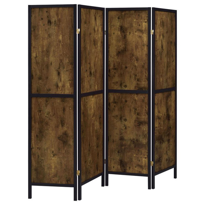 Deepika - 4-Panel Room Divider Folding Screen - Rustic Nutmeg – Room Dividers by CoasterEveryday at Furniture Wholesale Plus , Nashville furniture store