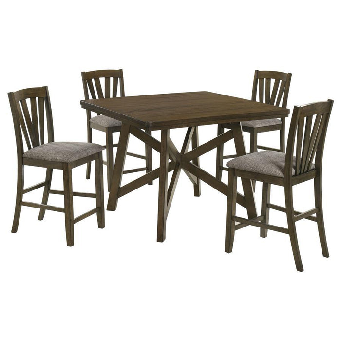 Canfield - 5 Piece Counter Height Dining Set - Brown – 5 Piece Dining Room Sets by Coaster Fine Furniture at Furniture Wholesale Plus , Nashville furniture store