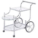 Sarandon - 3-Tier Glass Shelf Metal Bar Cart - Chrome - Premium Bar Carts from CoasterEveryday - Just $169! Shop now at Furniture Wholesale Plus  We are the best furniture store in Nashville, Hendersonville, Goodlettsville, Madison, Antioch, Mount Juliet, Lebanon, Gallatin, Springfield, Murfreesboro, Franklin, Brentwood