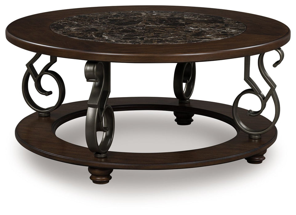 Frallyn - Round Cocktail Table - Dark Brown – Coffee Tables by Signature Design by Ashley® at Furniture Wholesale Plus , Nashville furniture store