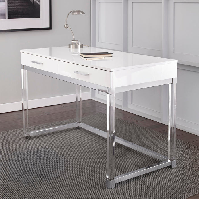 Everett - Desk - White – Writing Desks by Steve Silver Furniture at Furniture Wholesale Plus , Nashville furniture store