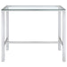 Tolbert - Rectangular Glass Top Pub Bar Table - Chrome – Bar Tables by CoasterEssence at Furniture Wholesale Plus , Nashville furniture store