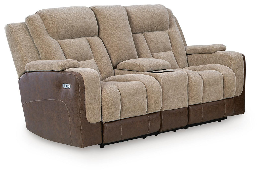 Mixed Motion - Power Reclining Loveseat With Console / Adjustable Headrest – Reclining Loveseats by Signature Design by Ashley® at Furniture Wholesale Plus , Nashville furniture store