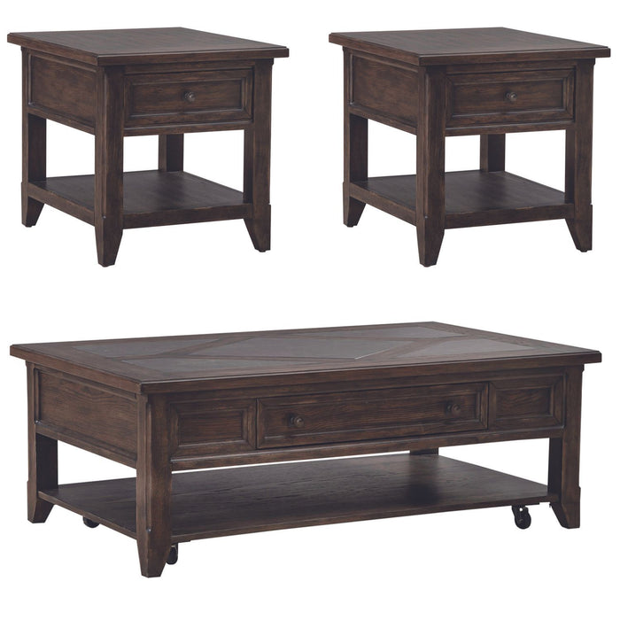 Paradise Valley - 3 Piece Table Set - Saddle Brown – Table Sets by Liberty Furniture at Furniture Wholesale Plus , Nashville furniture store
