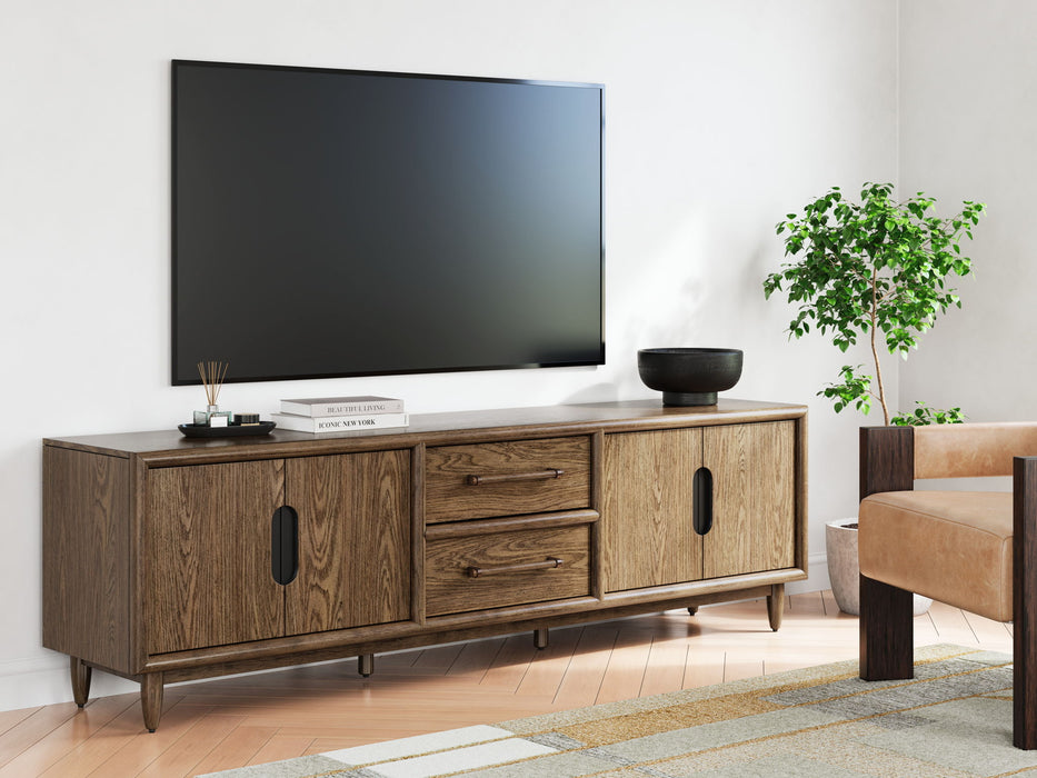 Roanhowe - Extra Large TV Stand - Brown – TV Stands by Signature Design by Ashley® at Furniture Wholesale Plus , Nashville furniture store