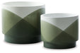 Ardenridge - Green / White - Planter Set (Set of 2) - Premium Planters from Signature Design by Ashley® - Just $88! Shop now at Furniture Wholesale Plus  We are the best furniture store in Nashville, Hendersonville, Goodlettsville, Madison, Antioch, Mount Juliet, Lebanon, Gallatin, Springfield, Murfreesboro, Franklin, Brentwood