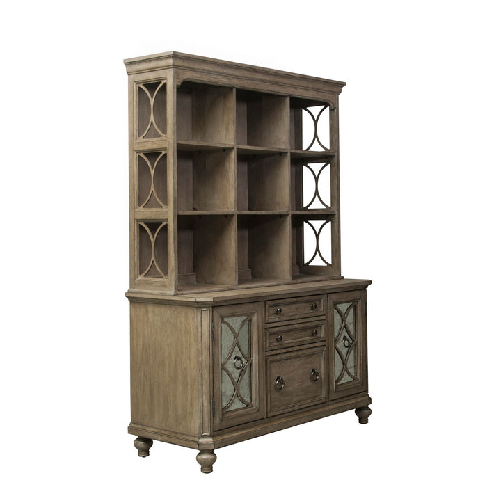 Simply Elegant - Credenza & Hutch - Heathered Taupe – Credenzas & Hutches by Liberty Furniture at Furniture Wholesale Plus , Nashville furniture store