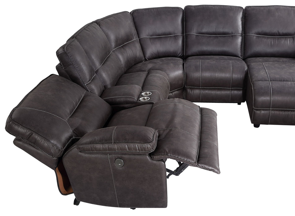 Ogden - 5 Piece Sectional - Black – Reclining Sectionals by Steve Silver Furniture at Furniture Wholesale Plus , Nashville furniture store