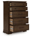 Taffenbrook - Five Drawer Chest - Medium Brown – Accent Chests by Benchcraft® at Furniture Wholesale Plus , Nashville furniture store