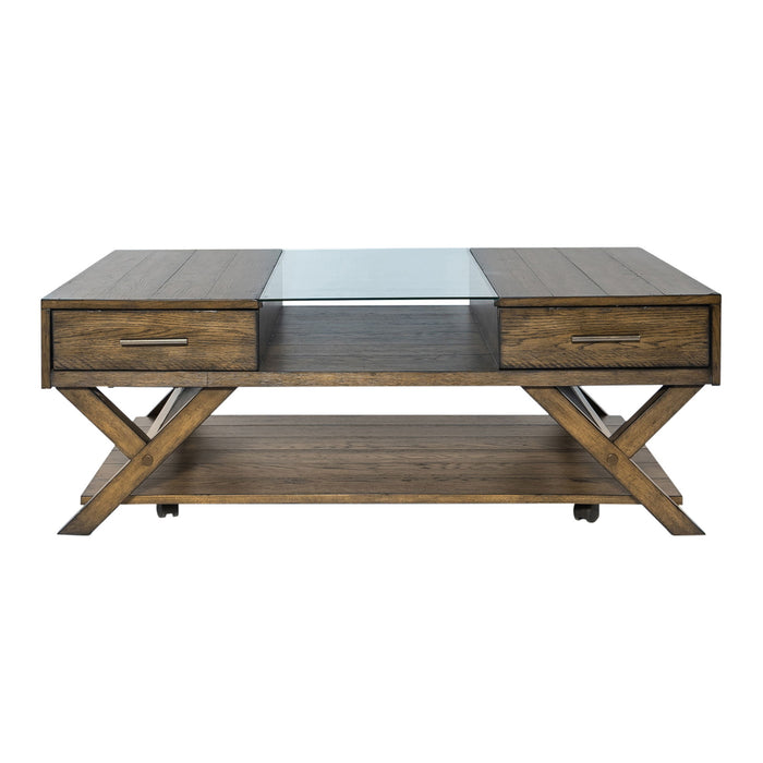Lennox - Display Cocktail Table - Weathered Chestnut – Cocktail Tables by Liberty Furniture at Furniture Wholesale Plus , Nashville furniture store