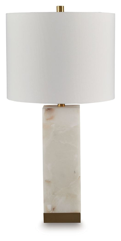 Linderfield - Alabaster Table Lamp - White / Gold Finish – Table Lamps by Signature Design by Ashley® at Furniture Wholesale Plus , Nashville furniture store