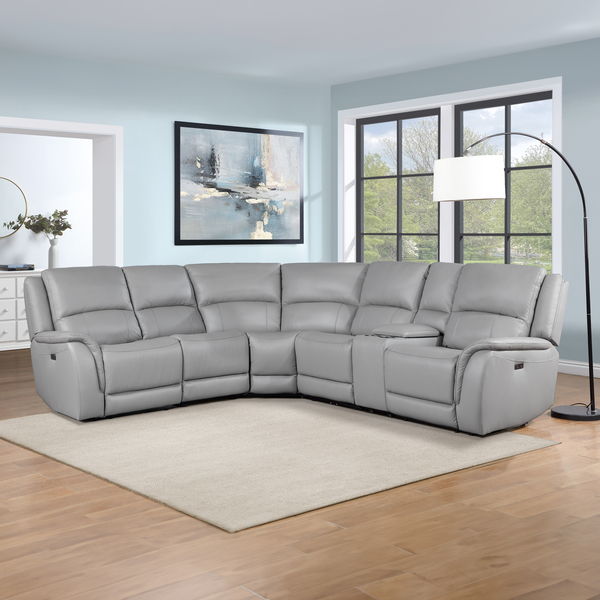 Alexandria - Leather Power Sectional – Reclining Sectionals by Steve Silver Furniture at Furniture Wholesale Plus , Nashville furniture store