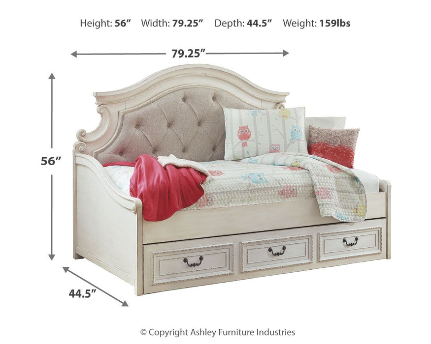 Realyn - Twin Day Bed With Storage - Chipped White – Daybeds by Signature Design by Ashley® at Furniture Wholesale Plus , Nashville furniture store