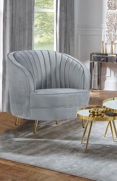 Sophia - Upholstered Channel Tufted Barrel Accent Chair - Premium Accent Chairs from CoasterEssence - Just $449! Shop now at Furniture Wholesale Plus  We are the best furniture store in Nashville, Hendersonville, Goodlettsville, Madison, Antioch, Mount Juliet, Lebanon, Gallatin, Springfield, Murfreesboro, Franklin, Brentwood