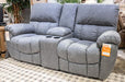 Bakerstein - Power Recline Loveseat/Console/Adjustable Headrest - Galaxy – Reclining Loveseats by Signature Design by Ashley® at Furniture Wholesale Plus , Nashville furniture store