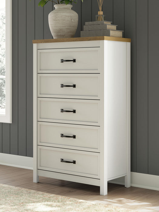 Kerisden - Five Drawer Chest - White / Brown – Accent Chests by Signature Design by Ashley® at Furniture Wholesale Plus , Nashville furniture store